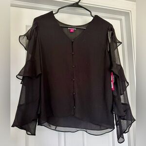 Vince Camuto Ruffle Blouse Sz XS